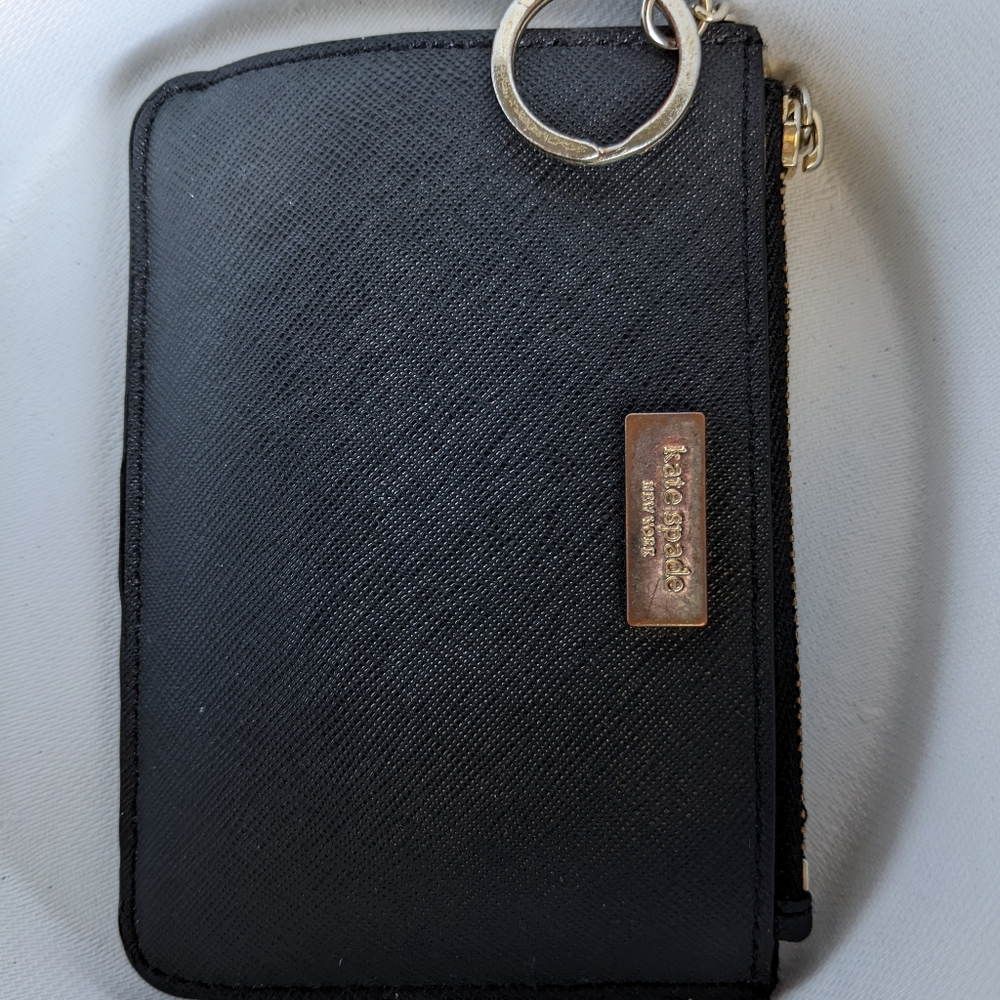 Kate Spade Black Leather Keychain Wallet